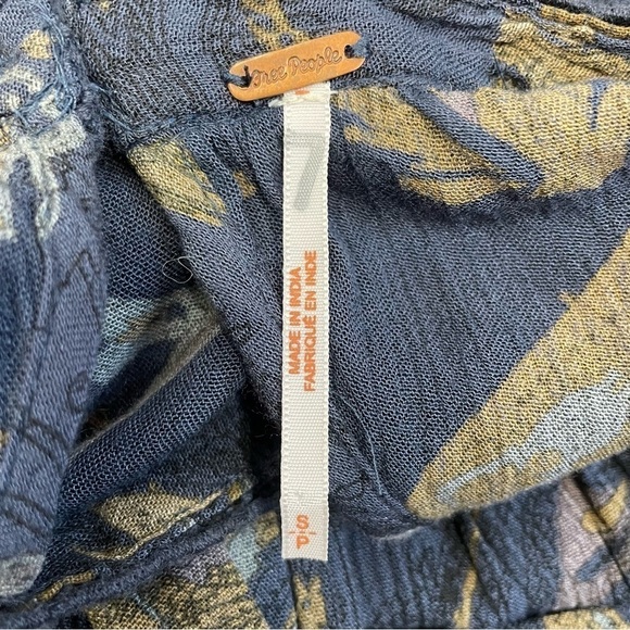 Free People Sweet Thing Baby Swing Dress Tunic Navy Paisley Size Small - Picture 9 of 9